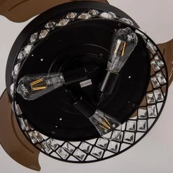 35.83 in Indoor Matte Black Ceiling Fan with Remote and Retractable Blades Included by matrix decor -Heath Zenith Shop matte black matrix decor ceiling fans with lights md f3519110v 31 1000