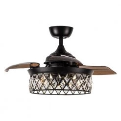 35.83 in Indoor Matte Black Ceiling Fan with Remote and Retractable Blades Included by matrix decor -Heath Zenith Shop matte black matrix decor ceiling fans with lights md f3519110v 44 1000