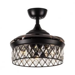 35.83 in Indoor Matte Black Ceiling Fan with Remote and Retractable Blades Included by matrix decor -Heath Zenith Shop matte black matrix decor ceiling fans with lights md f3519110v 76 1000