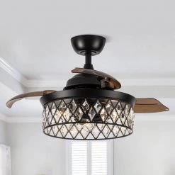 35.83 in Indoor Matte Black Ceiling Fan with Remote and Retractable Blades Included by matrix decor -Heath Zenith Shop matte black matrix decor ceiling fans with lights md f3519110v c3 1000