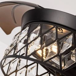 35.83 in Indoor Matte Black Ceiling Fan with Remote and Retractable Blades Included by matrix decor -Heath Zenith Shop matte black matrix decor ceiling fans with lights md f3519110v d4 1000