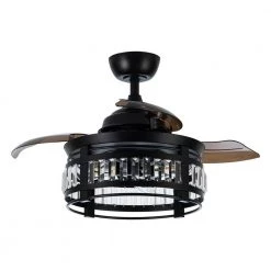 35.83 in. Indoor Matte Black Ceiling Fan with Remote by matrix decor 22 35.83 in. Indoor Matte Black Ceiling Fan with Remote by matrix decor -Heath Zenith Shop matte black matrix decor ceiling fans with lights md f3522110v 1f 1000