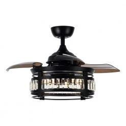 35.83 in. Indoor Matte Black Ceiling Fan with Remote by matrix decor
