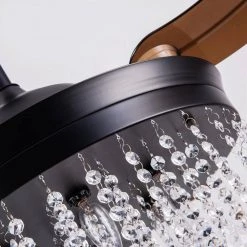 42 in. Indoor Matte Black Retractable Blades Ceiling Fan with Remote Control by matrix decor -Heath Zenith Shop matte black matrix decor ceiling fans with lights md f4706bk110v 1d 1000