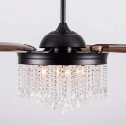 42 in. Indoor Matte Black Retractable Blades Ceiling Fan with Remote Control by matrix decor -Heath Zenith Shop matte black matrix decor ceiling fans with lights md f4706bk110v fa 1000