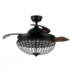 42 in. Indoor Matte Black Retractable Ceiling Fan with Light Kit and Remote Control by matrix decor 21 42 in. Indoor Matte Black Retractable Ceiling Fan with Light Kit and Remote Control by matrix decor -Heath Zenith Shop matte black matrix decor ceiling fans with lights md f4707bk110v 1d 1000