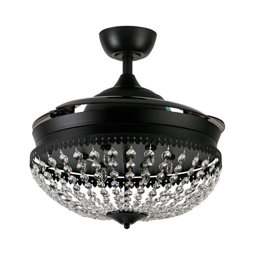 42 in. Indoor Matte Black Retractable Ceiling Fan with Light Kit and Remote Control by matrix decor 8 42 in. Indoor Matte Black Retractable Ceiling Fan with Light Kit and Remote Control by matrix decor - Image 6