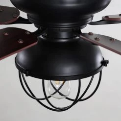 42 in. Indoor Matte Black Ceiling Fan with Light Kit and Remote Control by matrix decor -Heath Zenith Shop matte black matrix decor ceiling fans with lights md f6232110v 1f 1000