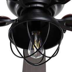 42 in. Indoor Matte Black Ceiling Fan with Light Kit and Remote Control by matrix decor -Heath Zenith Shop matte black matrix decor ceiling fans with lights md f6232110v 4f 1000