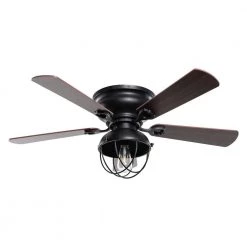 42 in. Indoor Matte Black Ceiling Fan with Light Kit and Remote Control by matrix decor -Heath Zenith Shop matte black matrix decor ceiling fans with lights md f6232110v c3 1000
