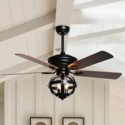 52 in. Indoor Matte Black Ceiling Fan with Light and Remote Control by matrix decor 13 52 in. Indoor Matte Black Ceiling Fan with Light and Remote Control by matrix decor -Heath Zenith Shop matte black matrix decor ceiling fans with lights md f6238110v fa 1000