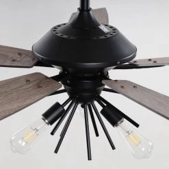 52 in. Indoor Matte Black Ceiling Fan with Light and Remote Control by matrix decor 13 52 in. Indoor Matte Black Ceiling Fan with Light and Remote Control by matrix decor -Heath Zenith Shop matte black matrix decor ceiling fans with lights md f6251110v 1f 1000