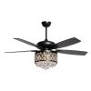 52 in. Indoor Matte Black Crystal Ceiling Fan with Light and Remote Control by matrix decor -Heath Zenith Shop matte black matrix decor ceiling fans with lights md f6253110v 64 1000