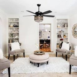 Heath Zenith Shop -Heath Zenith Shop matte black matrix decor ceiling fans with lights md f6253110v e1 1000