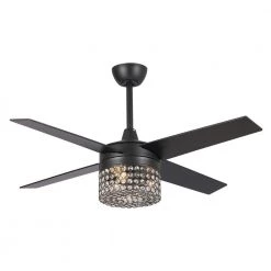 48 in Indoor Matte Black Ceiling Fan with Remote Control by matrix decor