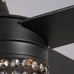 48 in Indoor Matte Black Ceiling Fan with Remote Control by matrix decor -Heath Zenith Shop matte black matrix decor ceiling fans with lights md f6306110v fa 1000