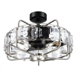 22.8 in. Indoor Brushed Nickel Caged Ceiling Fan with Remote Control by matrix decor