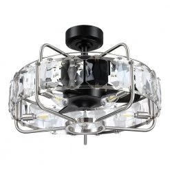 22.8 in. Indoor Brushed Nickel Caged Ceiling Fan with Remote Control by matrix decor -Heath Zenith Shop matte black matrix decor ceiling fans with lights md f8237110v c3 1000