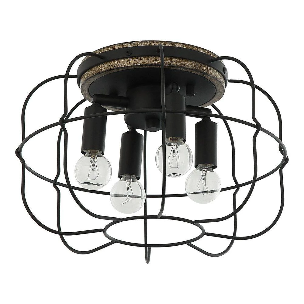 11.8 in. 4-Light Matte Black Flush Mount Ceiling Light by matrix decor 7 11.8 in. 4-Light Matte Black Flush Mount Ceiling Light by matrix decor - Image 5