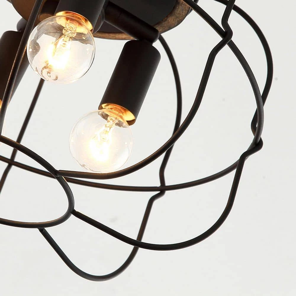 11.8 in. 4-Light Matte Black Flush Mount Ceiling Light by matrix decor 11 11.8 in. 4-Light Matte Black Flush Mount Ceiling Light by matrix decor - Image 9