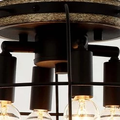 11.8 in. 4-Light Matte Black Flush Mount Ceiling Light by matrix decor 23 11.8 in. 4-Light Matte Black Flush Mount Ceiling Light by matrix decor -Heath Zenith Shop matte black matrix decor flush mount lights hlc 27147 4a bk 44 1000