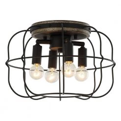 11.8 in. 4-Light Matte Black Flush Mount Ceiling Light by matrix decor 21 11.8 in. 4-Light Matte Black Flush Mount Ceiling Light by matrix decor -Heath Zenith Shop matte black matrix decor flush mount lights hlc 27147 4a bk 4f 1000