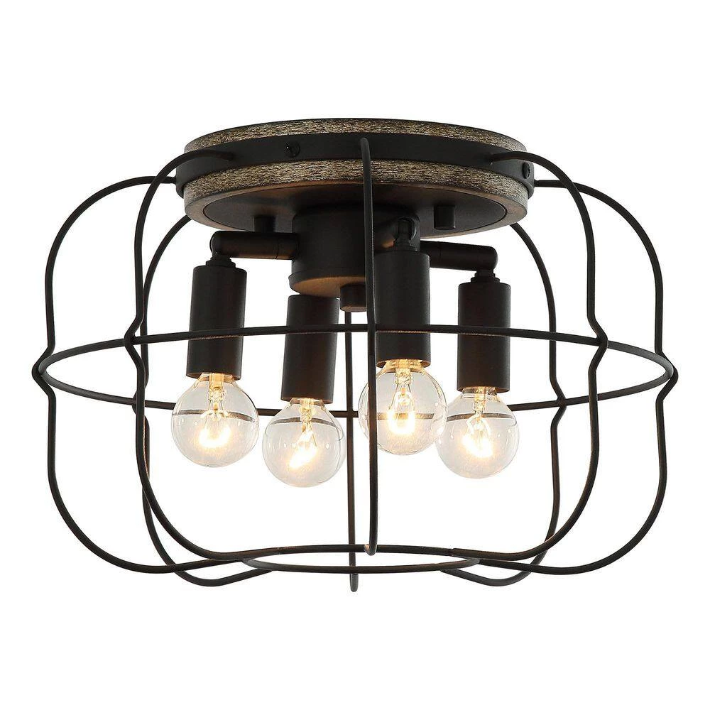 11.8 in. 4-Light Matte Black Flush Mount Ceiling Light by matrix decor 10 11.8 in. 4-Light Matte Black Flush Mount Ceiling Light by matrix decor - Image 8