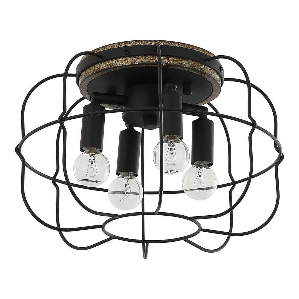 11.8 in. 4-Light Matte Black Flush Mount Ceiling Light by matrix decor 8 11.8 in. 4-Light Matte Black Flush Mount Ceiling Light by matrix decor - Image 6