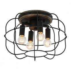 11.8 in. 4-Light Matte Black Flush Mount Ceiling Light by matrix decor 17 11.8 in. 4-Light Matte Black Flush Mount Ceiling Light by matrix decor -Heath Zenith Shop matte black matrix decor flush mount lights hlc 27147 4a bk a0 1000