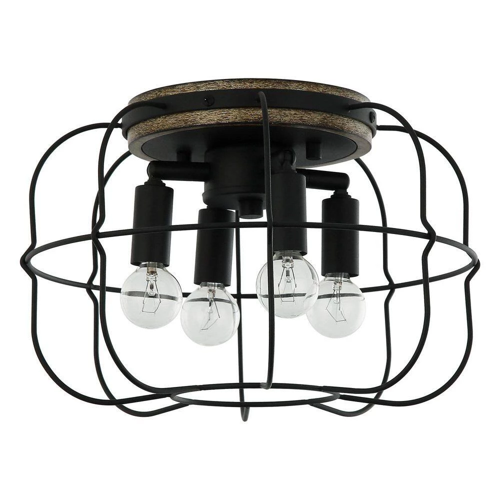 11.8 in. 4-Light Matte Black Flush Mount Ceiling Light by matrix decor 9 11.8 in. 4-Light Matte Black Flush Mount Ceiling Light by matrix decor - Image 7