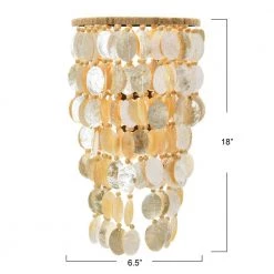 18 in. Capiz and Wood Bead Wall Sconce by 3R Studios -Heath Zenith Shop matte gold 3r studios wall sconces ec1046 1f 1000