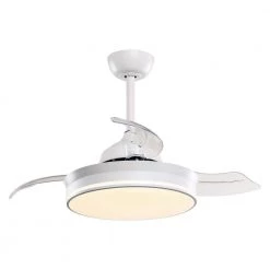 36 in. Integrated LED Indoor Matte White Ceiling Fan with Light Kit and Remote Control by matrix decor