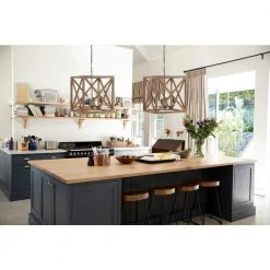 Fleur De Sel 4-Light Natural Square Cage Chandelier by 3R Studios -Heath Zenith Shop natural 3r studios chandeliers da4433 1f 1000