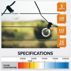 Indoor/Outdoor 5-Watt Globe E12 Incandescent Light Bulb, Weatherproof G40 Replacement Party String Light Bulb (25-Pack) by Newhouse Lighting -Heath Zenith Shop newhouse lighting incandescent light bulbs pstringbulb30 fa 1000