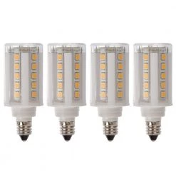 60-Watt Equivalent E11 120-Volt 3000K Non-Dimmable Mini-Candelabra Base LED Light Bulbs Warm White (4-Pack) by Newhouse Lighting
