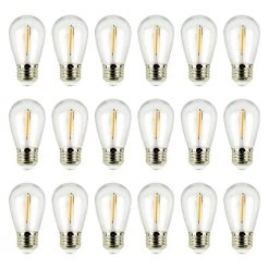 11-Watt Equivalent S14 LED Replacement String Light Bulbs Standard Base 2700K Warm White (18-Pack) by Newhouse Lighting