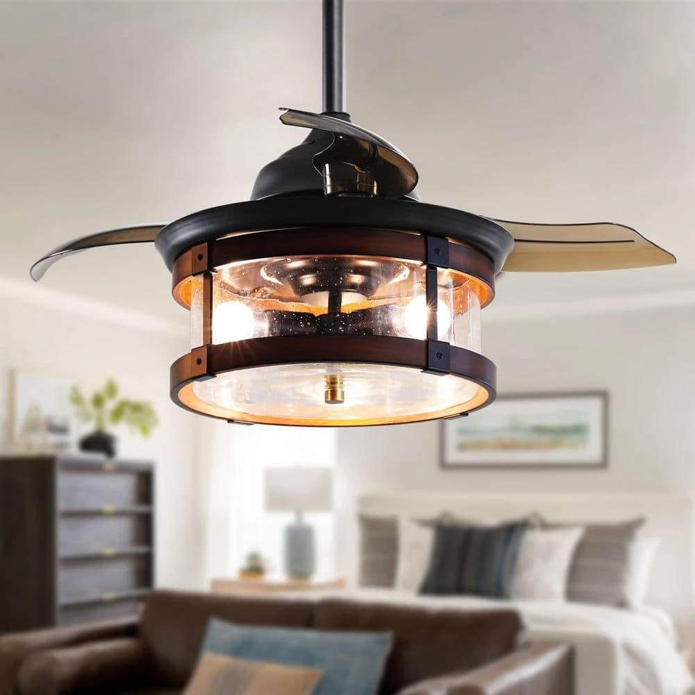 36 in. LED Indoor Oil Rubbed Bronze Retractable Ceiling Fan with Light and Remote Control by matrix decor 8 36 in. LED Indoor Oil Rubbed Bronze Retractable Ceiling Fan with Light and Remote Control by matrix decor - Image 6