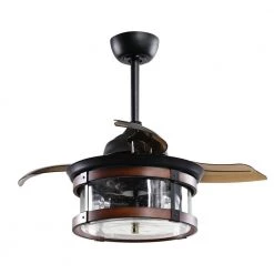 36 in. LED Indoor Oil Rubbed Bronze Retractable Ceiling Fan with Light and Remote Control by matrix decor 17 36 in. LED Indoor Oil Rubbed Bronze Retractable Ceiling Fan with Light and Remote Control by matrix decor -Heath Zenith Shop oil rubbed bronze matrix decor ceiling fans with lights md f3506110v 76 1000