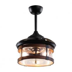 36 in. LED Indoor Oil Rubbed Bronze Retractable Ceiling Fan with Light and Remote Control by matrix decor 12 36 in. LED Indoor Oil Rubbed Bronze Retractable Ceiling Fan with Light and Remote Control by matrix decor -Heath Zenith Shop oil rubbed bronze matrix decor ceiling fans with lights md f3506110v c3 1000