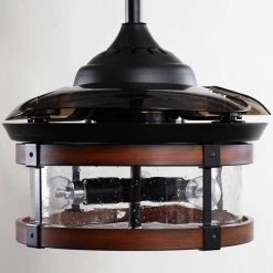 36 in. LED Indoor Oil Rubbed Bronze Retractable Ceiling Fan with Light and Remote Control by matrix decor 16 36 in. LED Indoor Oil Rubbed Bronze Retractable Ceiling Fan with Light and Remote Control by matrix decor -Heath Zenith Shop oil rubbed bronze matrix decor ceiling fans with lights md f3506110v fa 1000