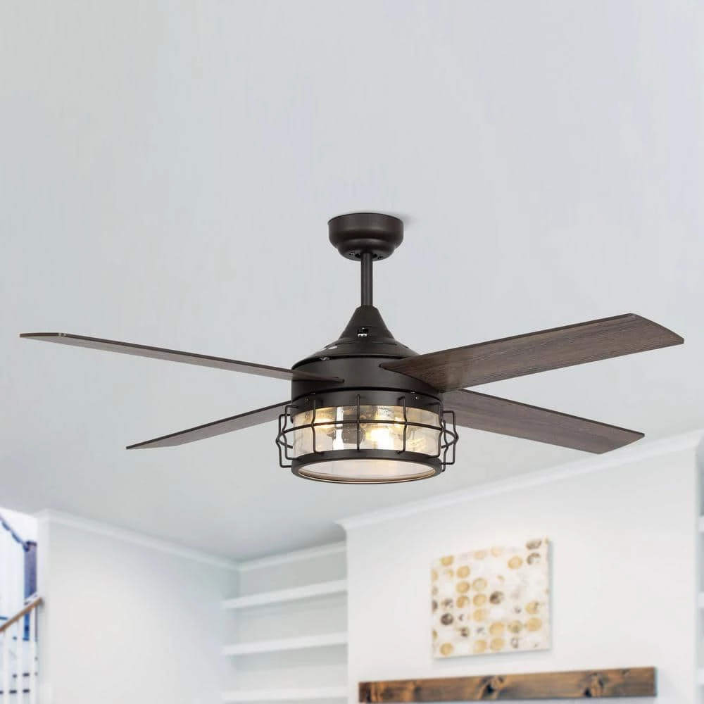 52 in. Oil Rubbed Bronze Downrod Mount Chandelier Ceiling Fan with Light and Remote Control by matrix decor 5 52 in. Oil Rubbed Bronze Downrod Mount Chandelier Ceiling Fan with Light and Remote Control by matrix decor - Image 3
