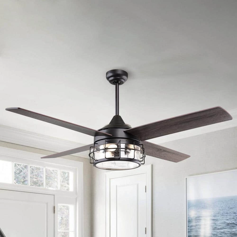52 in. Oil Rubbed Bronze Downrod Mount Chandelier Ceiling Fan with Light and Remote Control by matrix decor 7 52 in. Oil Rubbed Bronze Downrod Mount Chandelier Ceiling Fan with Light and Remote Control by matrix decor - Image 5