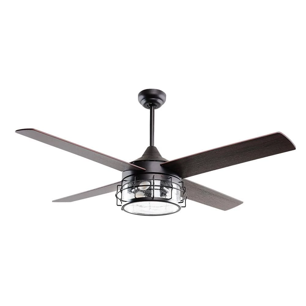 52 in. Oil Rubbed Bronze Downrod Mount Chandelier Ceiling Fan with Light and Remote Control by matrix decor 6 52 in. Oil Rubbed Bronze Downrod Mount Chandelier Ceiling Fan with Light and Remote Control by matrix decor - Image 4