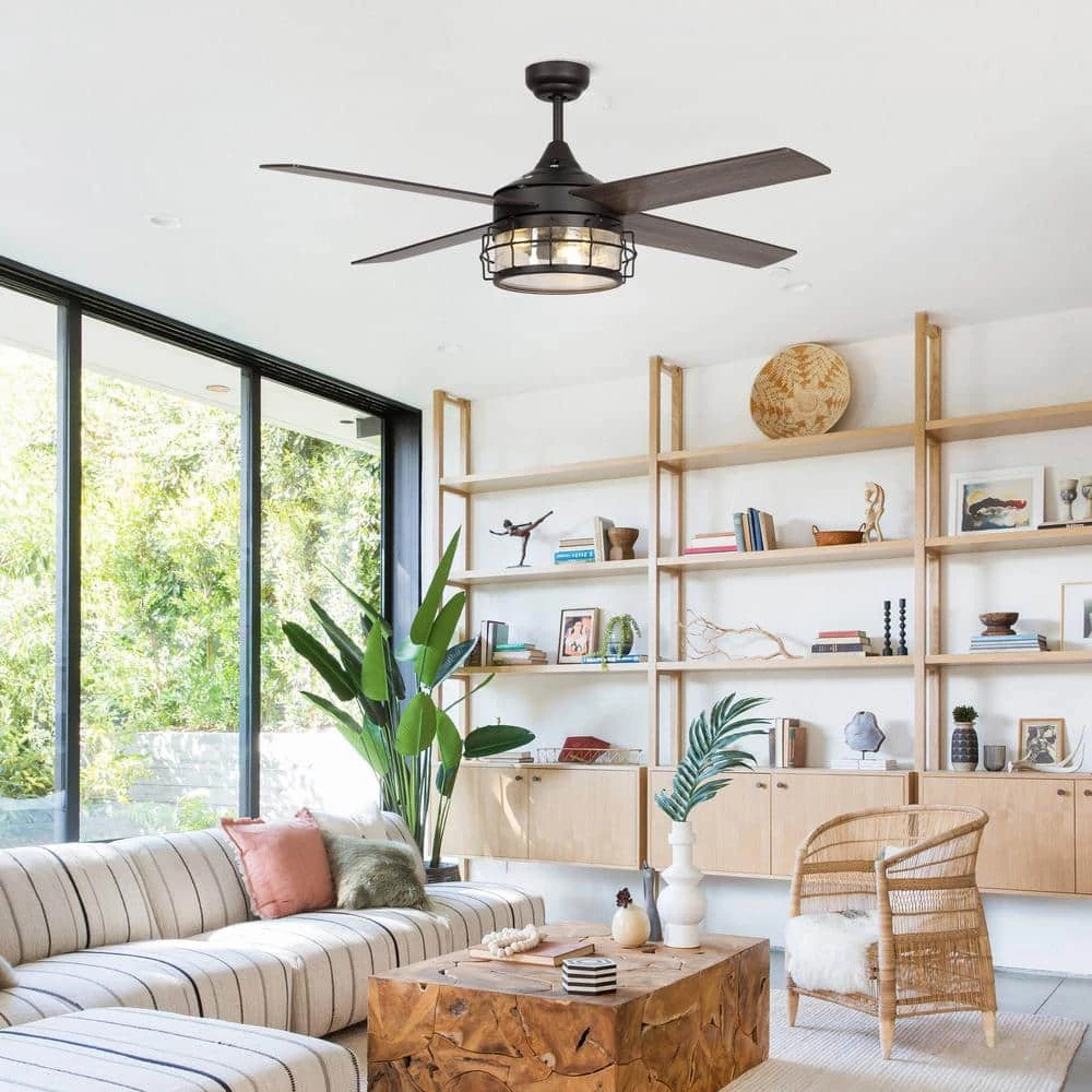 52 in. Oil Rubbed Bronze Downrod Mount Chandelier Ceiling Fan with Light and Remote Control by matrix decor 4 52 in. Oil Rubbed Bronze Downrod Mount Chandelier Ceiling Fan with Light and Remote Control by matrix decor - Image 2