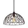 1-light Rustic Iron Dome Pendant by matrix decor -Heath Zenith Shop rustic iron finish matrix decor chandeliers md d2263110v 64 1000