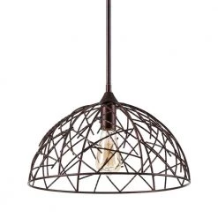 1-light Rustic Iron Dome Pendant by matrix decor 18 1-light Rustic Iron Dome Pendant by matrix decor -Heath Zenith Shop rustic iron finish matrix decor chandeliers md d2263110v c3 1000