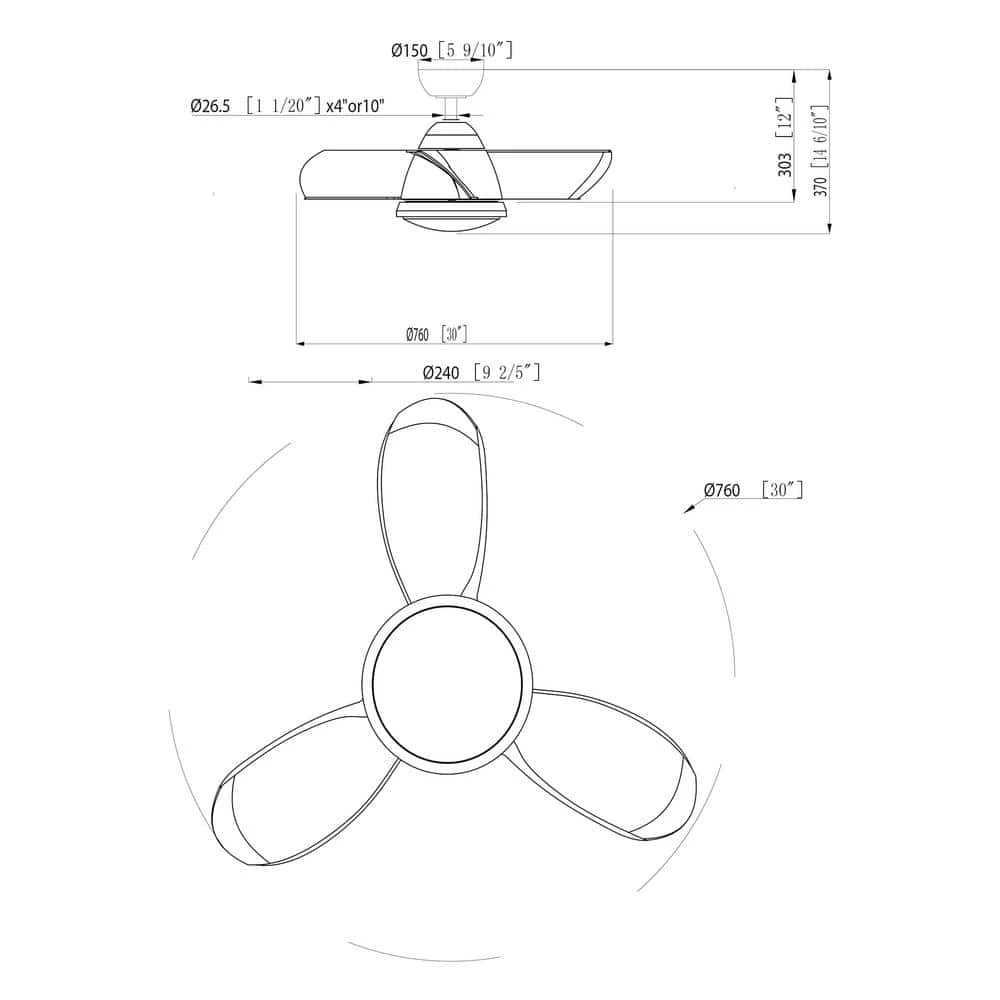30 in. lntegrated LED Indoor Sand Nickel Ceiling Fan with Remote by matrix decor 8 30 in. lntegrated LED Indoor Sand Nickel Ceiling Fan with Remote by matrix decor - Image 6