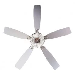 48 in. Satin Nickel Flush Mount Crystal Ceiling Fan with-Light and Remote Control by matrix decor -Heath Zenith Shop satin nickel matrix decor ceiling fans with lights md f6230110v 44 1000