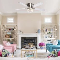 Heath Zenith Shop -Heath Zenith Shop satin nickel matrix decor ceiling fans with lights md f6230110v e1 1000