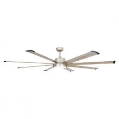 72 in. Indoor Satin Nickel LED Ceiling Fan With Light Kit and Remote Control by matrix decor